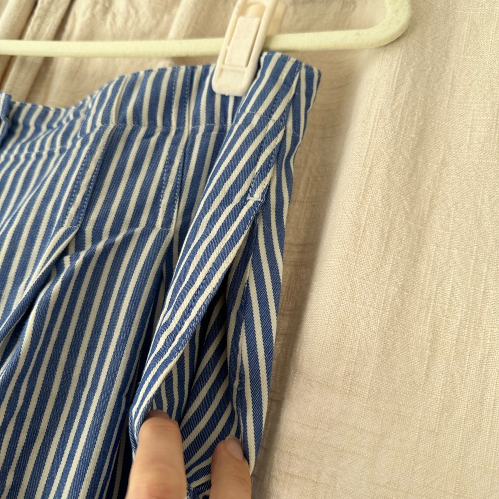 Talbots Navy Striped A-Line Skirt - Picture 4 of 7